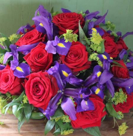 Iris & Red Rose Bouquet