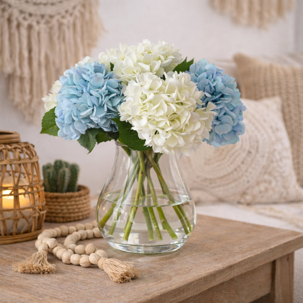 Blue & White Hydrangeas