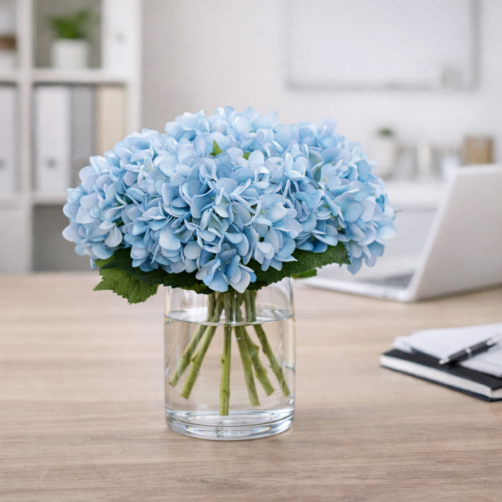 Blue Hydrangea in Vase