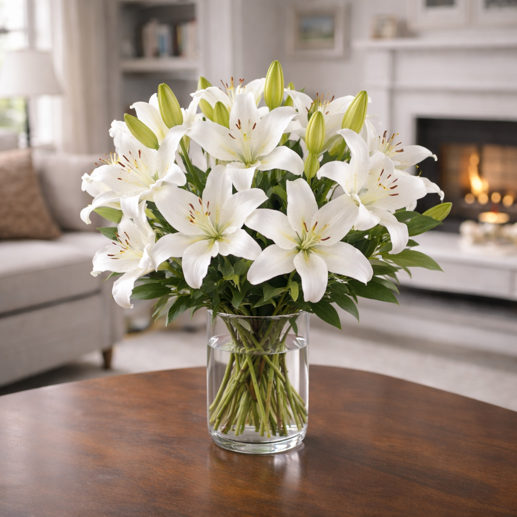 White Lilies in a Vase