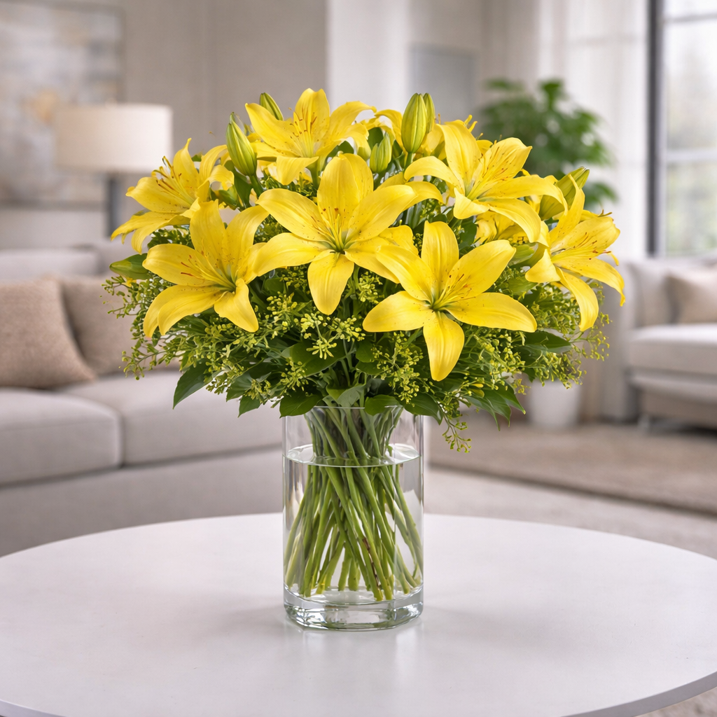 Yellow Lily in a Vase