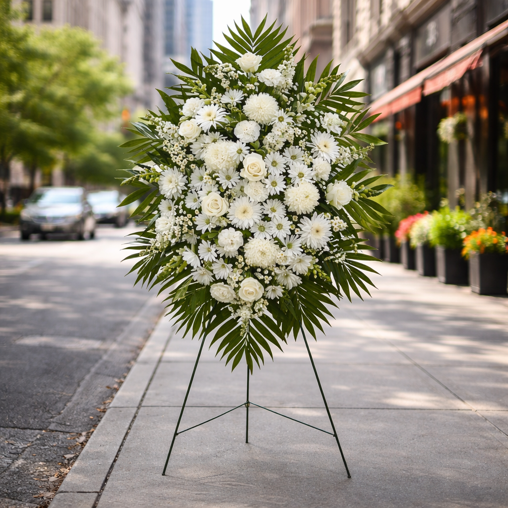 White Flower Sympathy Standing