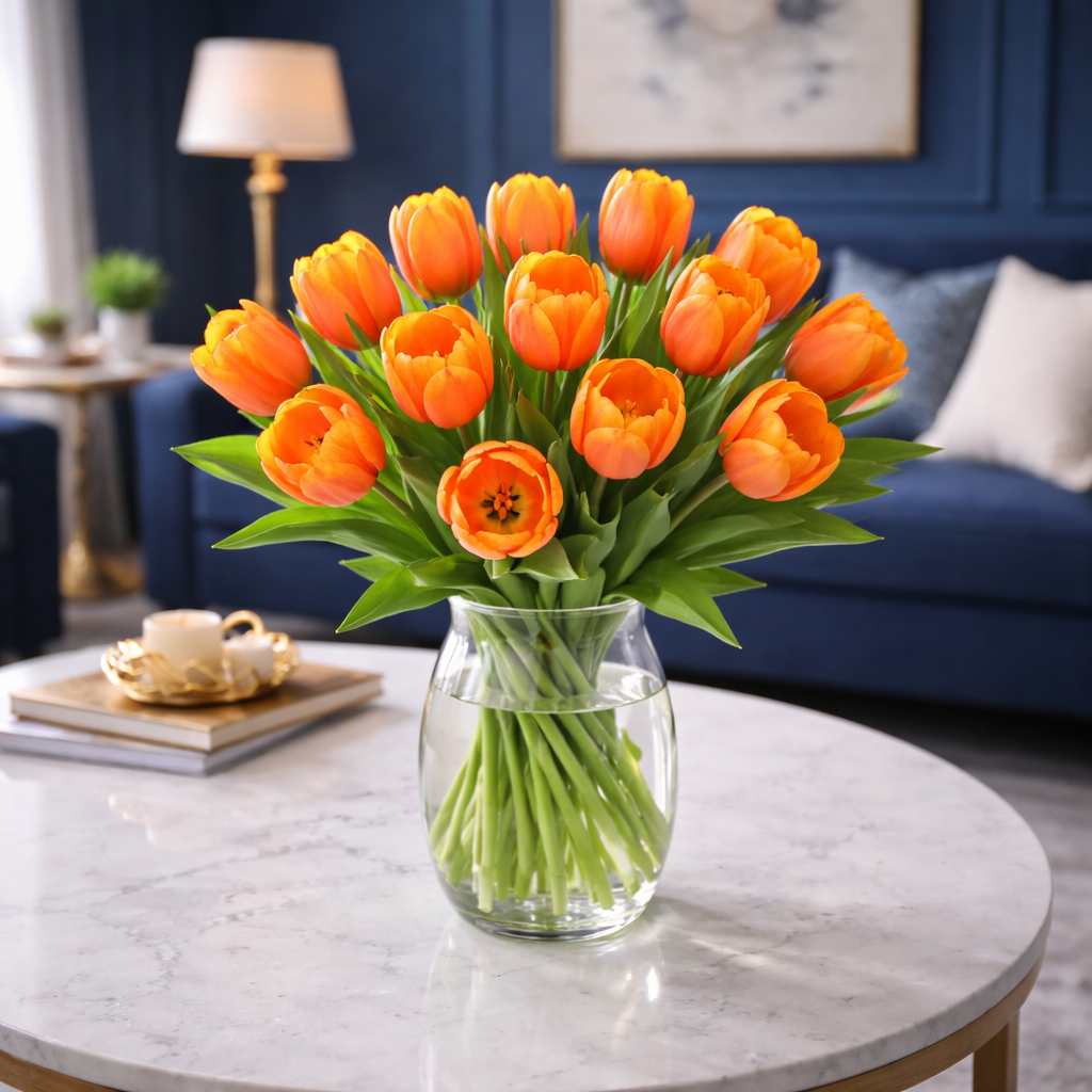 Orange Tulips in Vase