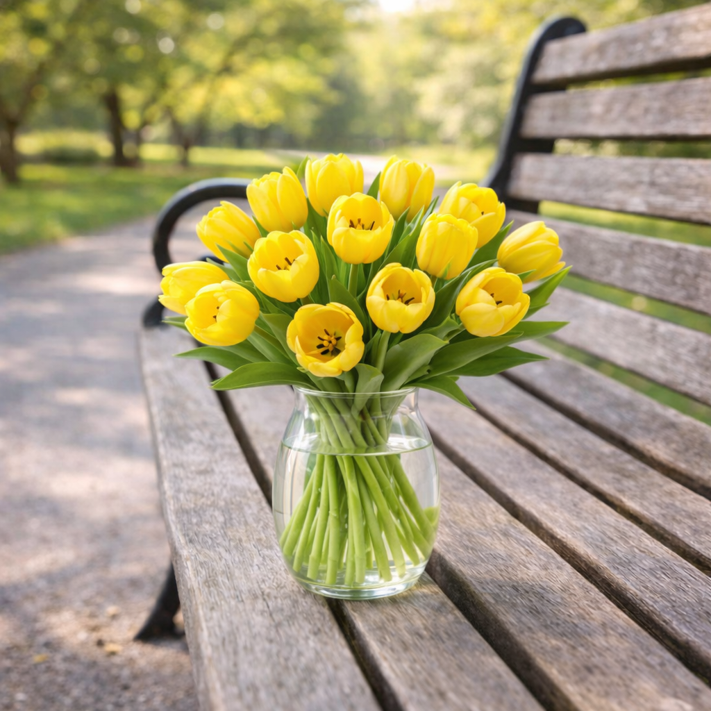 Sunny Yellow Tulips