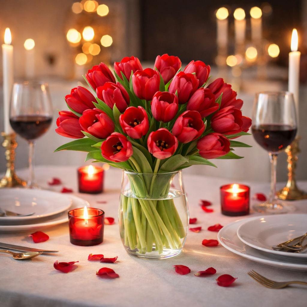 Radiantly Red Tulips