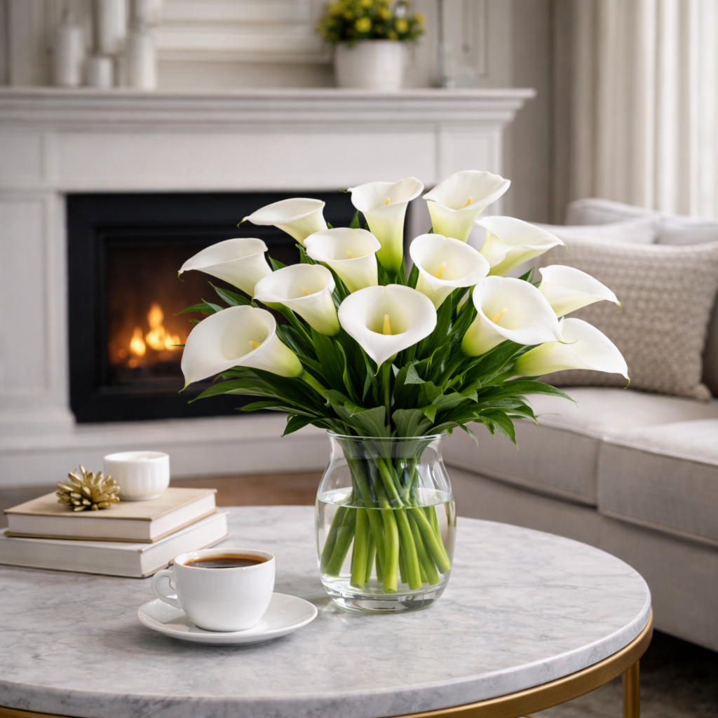 White Cala Lily Vase