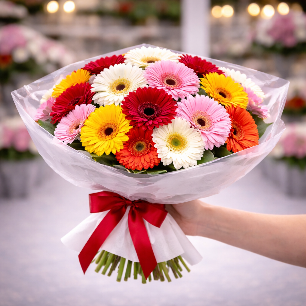 Mixed Color Gerbera Daisies Bouquet