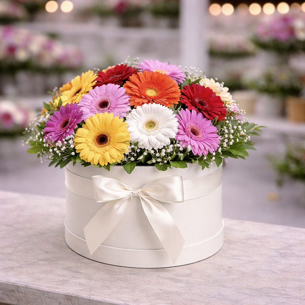 Mixed Color Gerbera Box