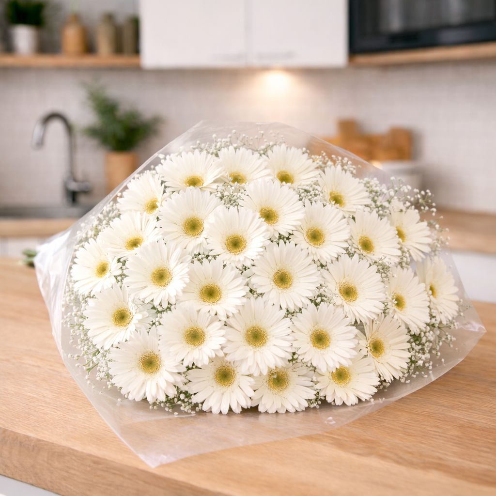 White Gerbera Daisies