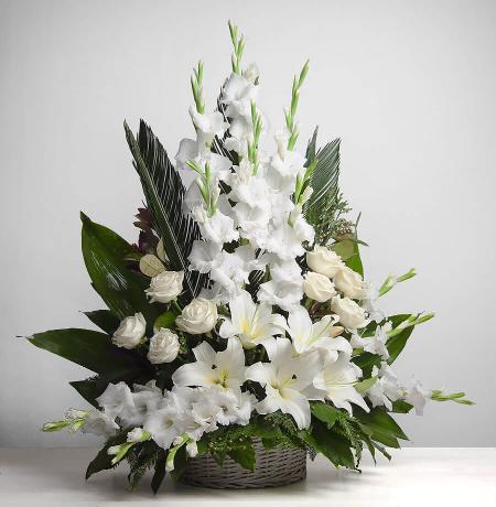 Classic White Funeral Arrangements