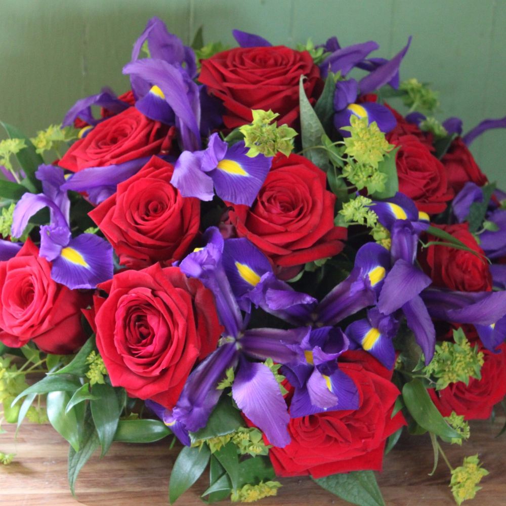 Iris & Red Rose  Bouquet