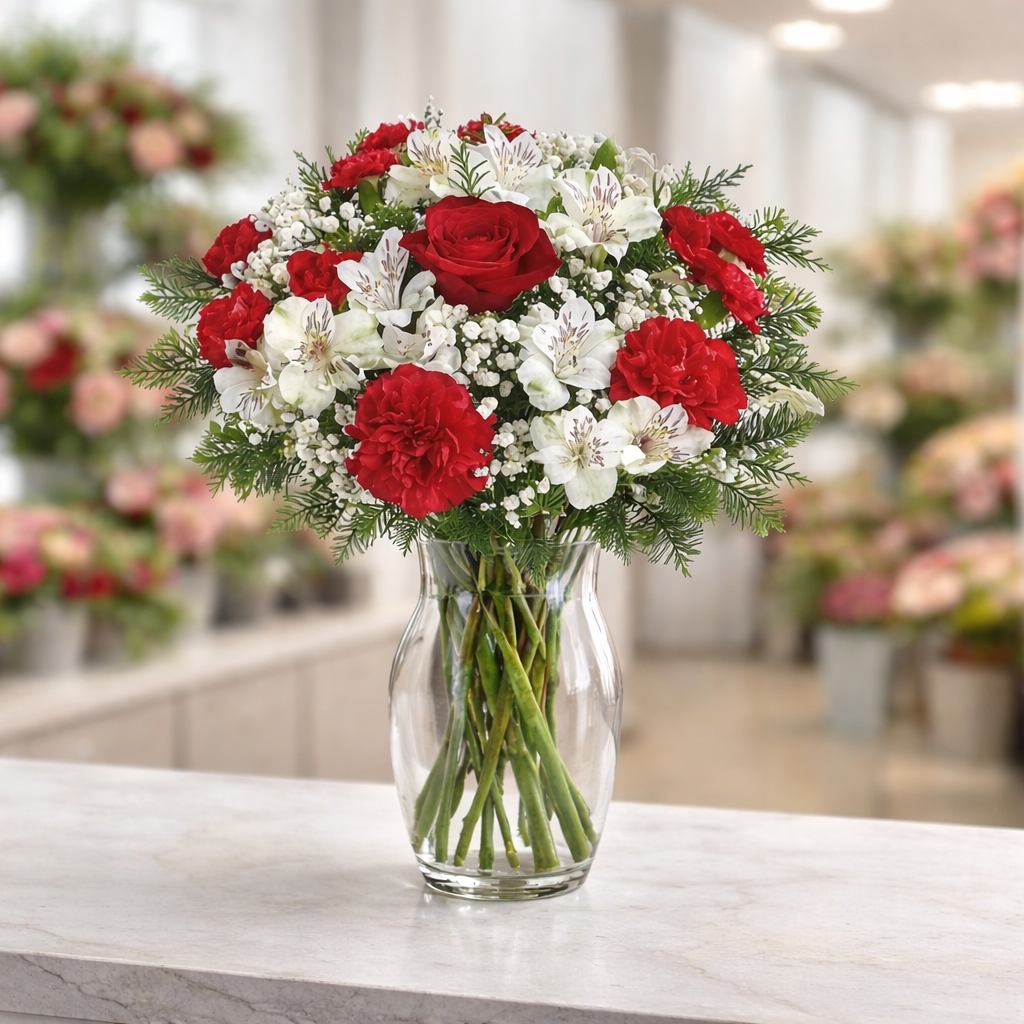 Lovely Red and White Flowers