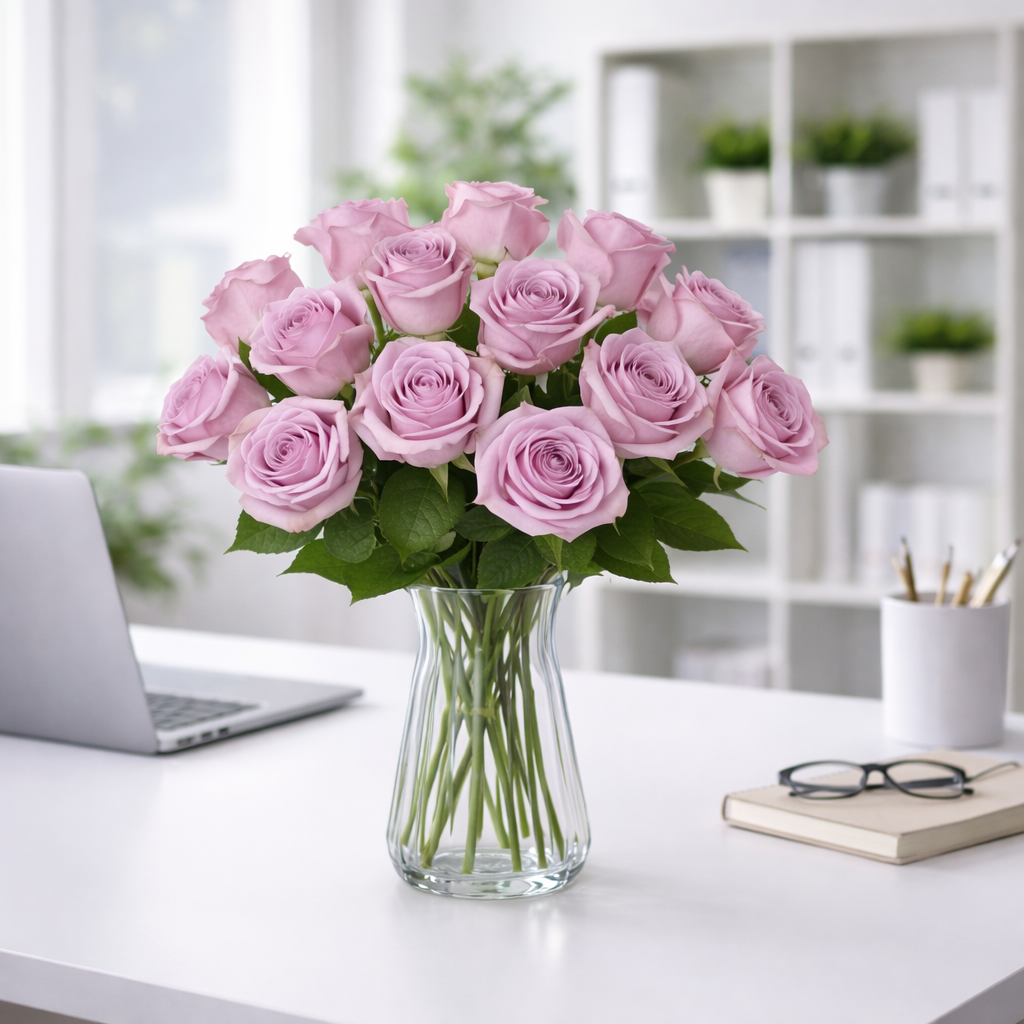 Purple Roses in a Vase