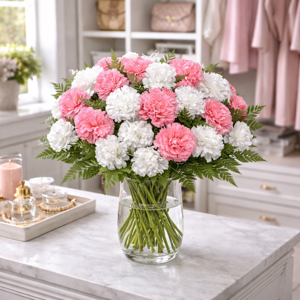 Pink & White Carnation