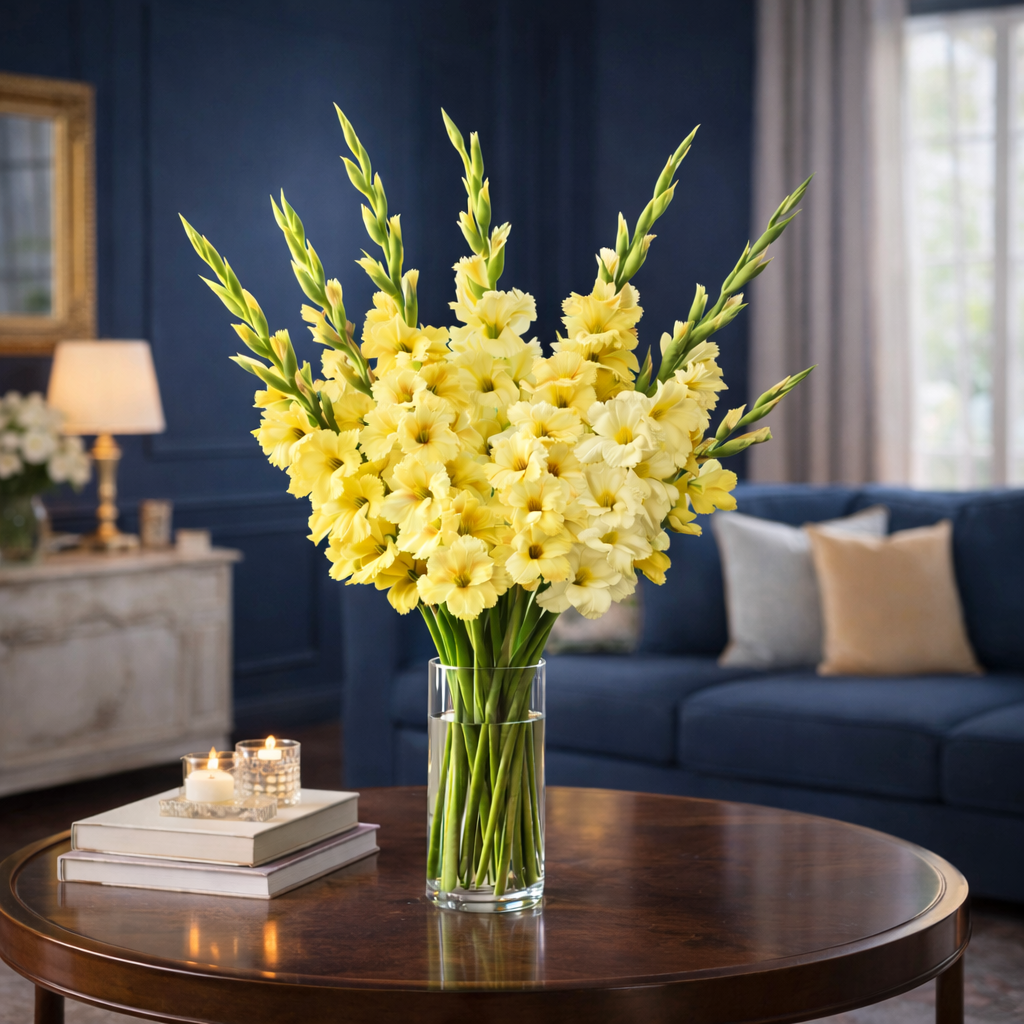 Yellow Gladiolus in Vase