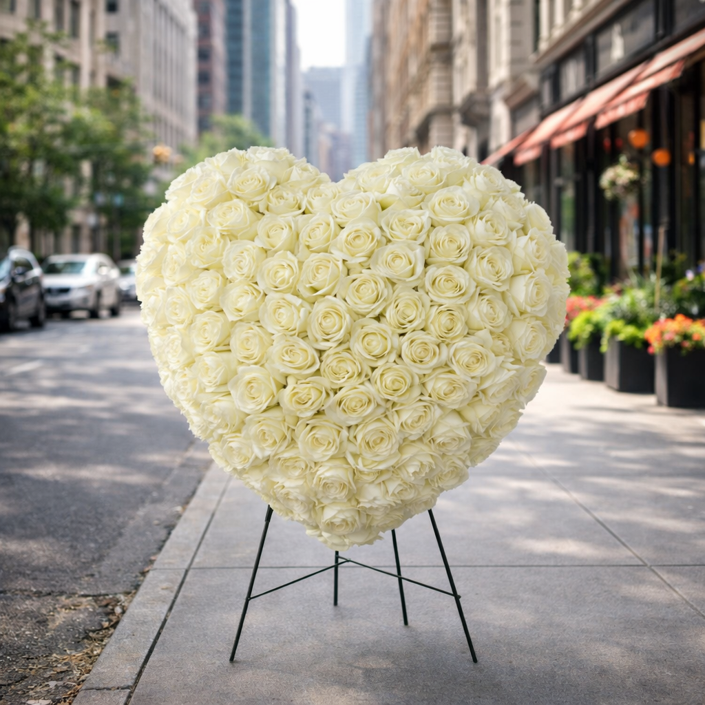 White Roses Heart