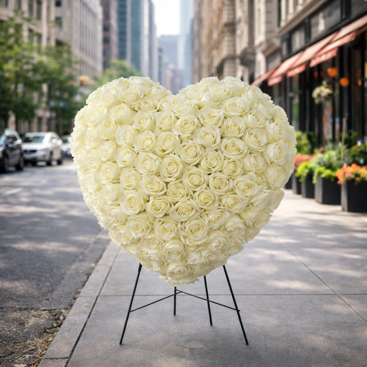 White Roses Heart
