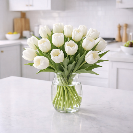 White Tulips in Vase
