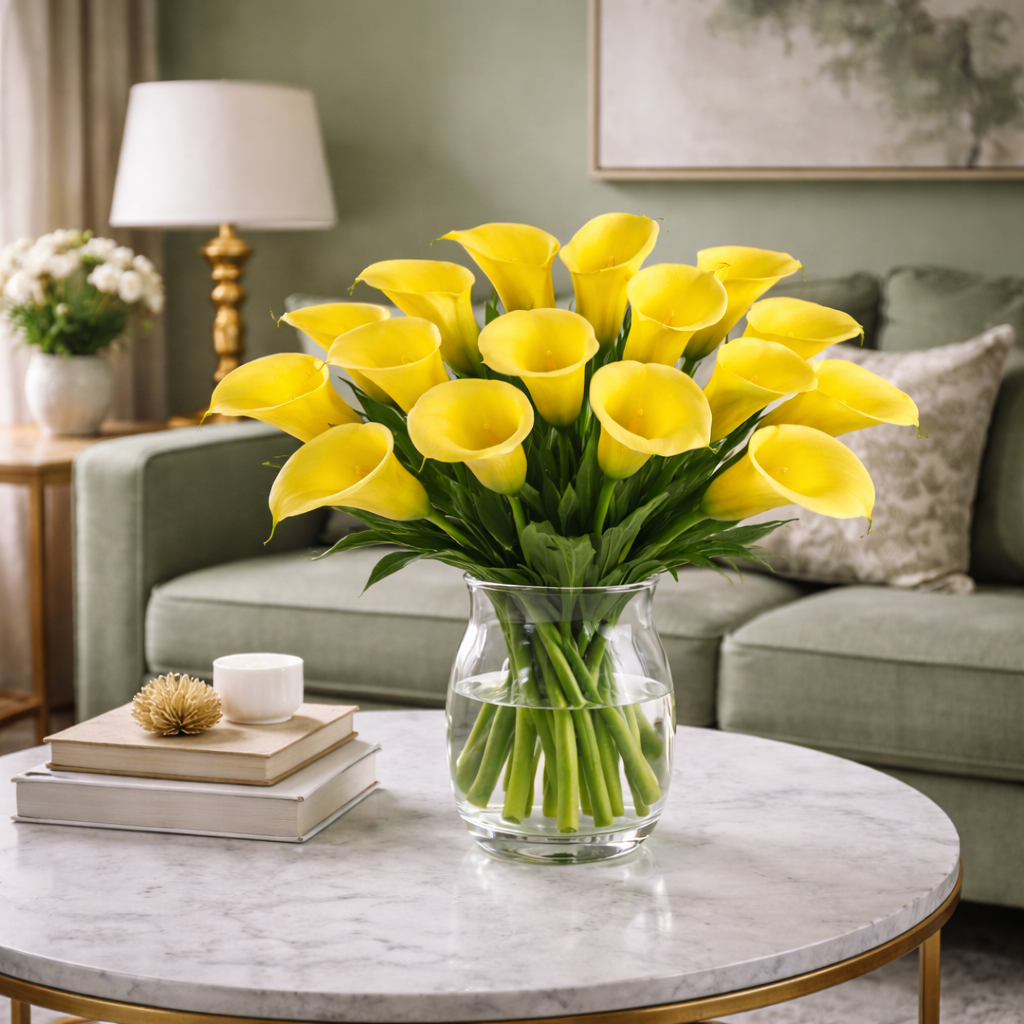 Yellow Cala Lily Vase