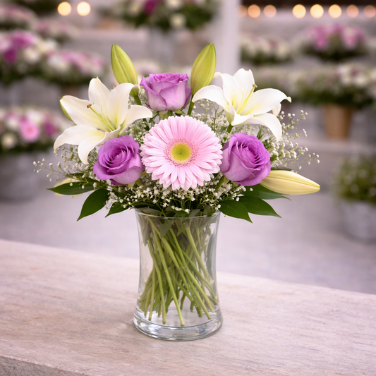 Lily Rose Gerbera Trio in a vase