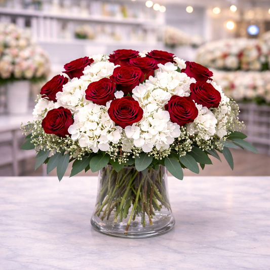 Red &  White  in a Vase
