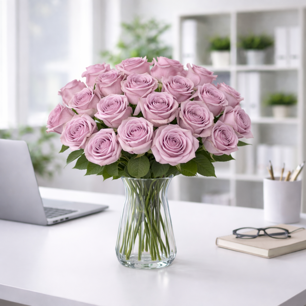 Purple Roses in a Vase