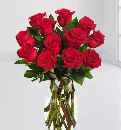 Red Roses in a Vase