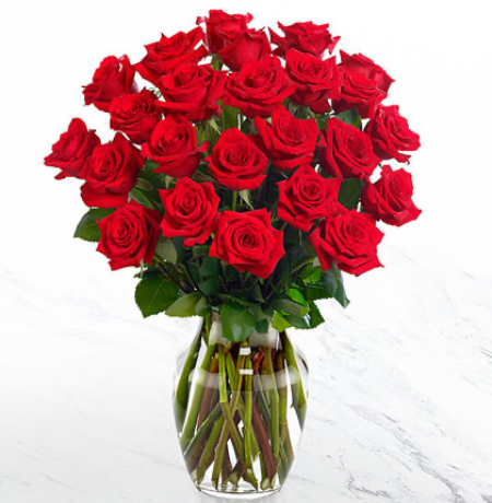 Red Roses in a Vase