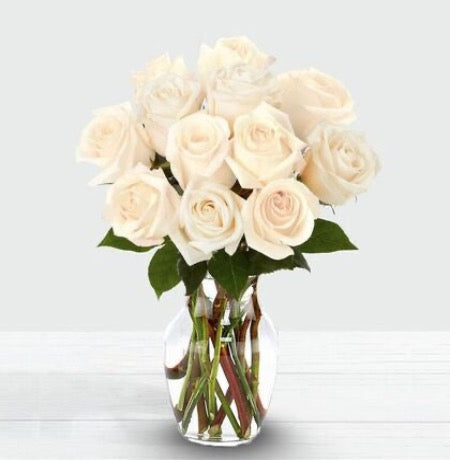 White Roses in a Vase