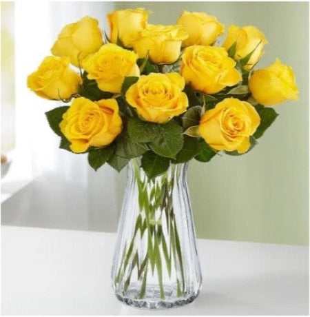 Yellow Roses in a Vase