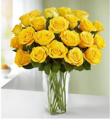 Yellow Roses in a Vase