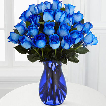 Blue Roses in a Vase