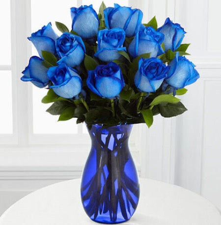 Blue Roses in a Vase