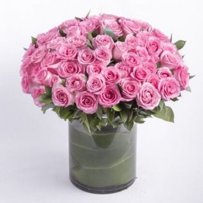 Pink Roses in a Vase