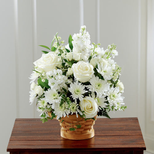 Peaceful Roses & Gerbera Basket