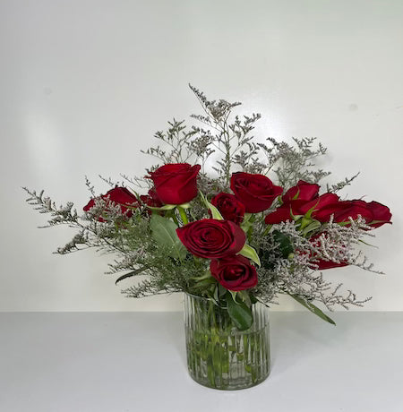 Red Roses in a Vase