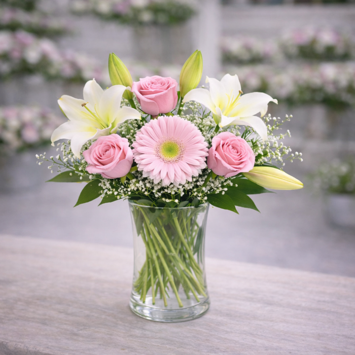 Lily Rose Gerbera Trio in a vase