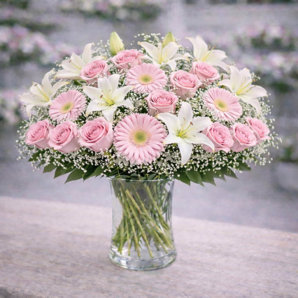 Lily Rose Gerbera Trio in a vase