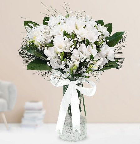 White Freesia Arrangement