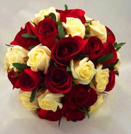 Red and White Rose Bouquet